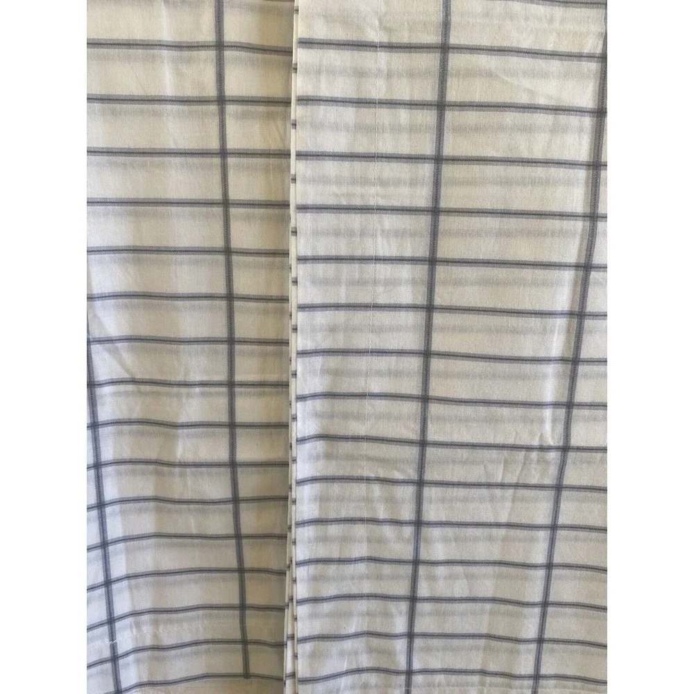Ikea 2 King pillow case shams NWOT white blue checked windowpane grid pattern